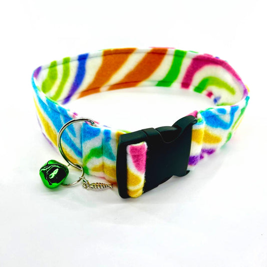 Rainbow Zebra Fursuit Collar