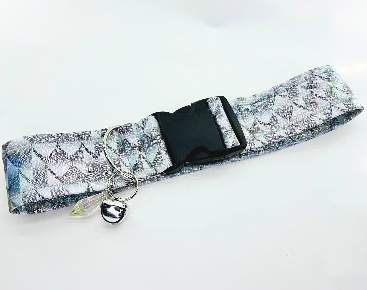 Grey Holographic Scales Fursuit Collar