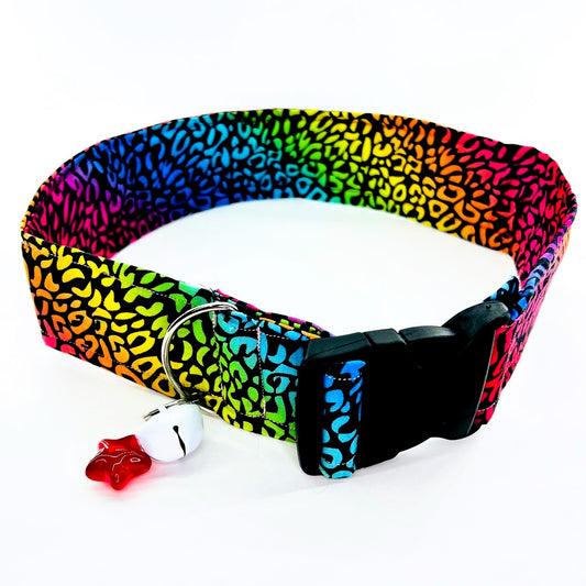 Rainbow Leopard Print Fursuit Collar