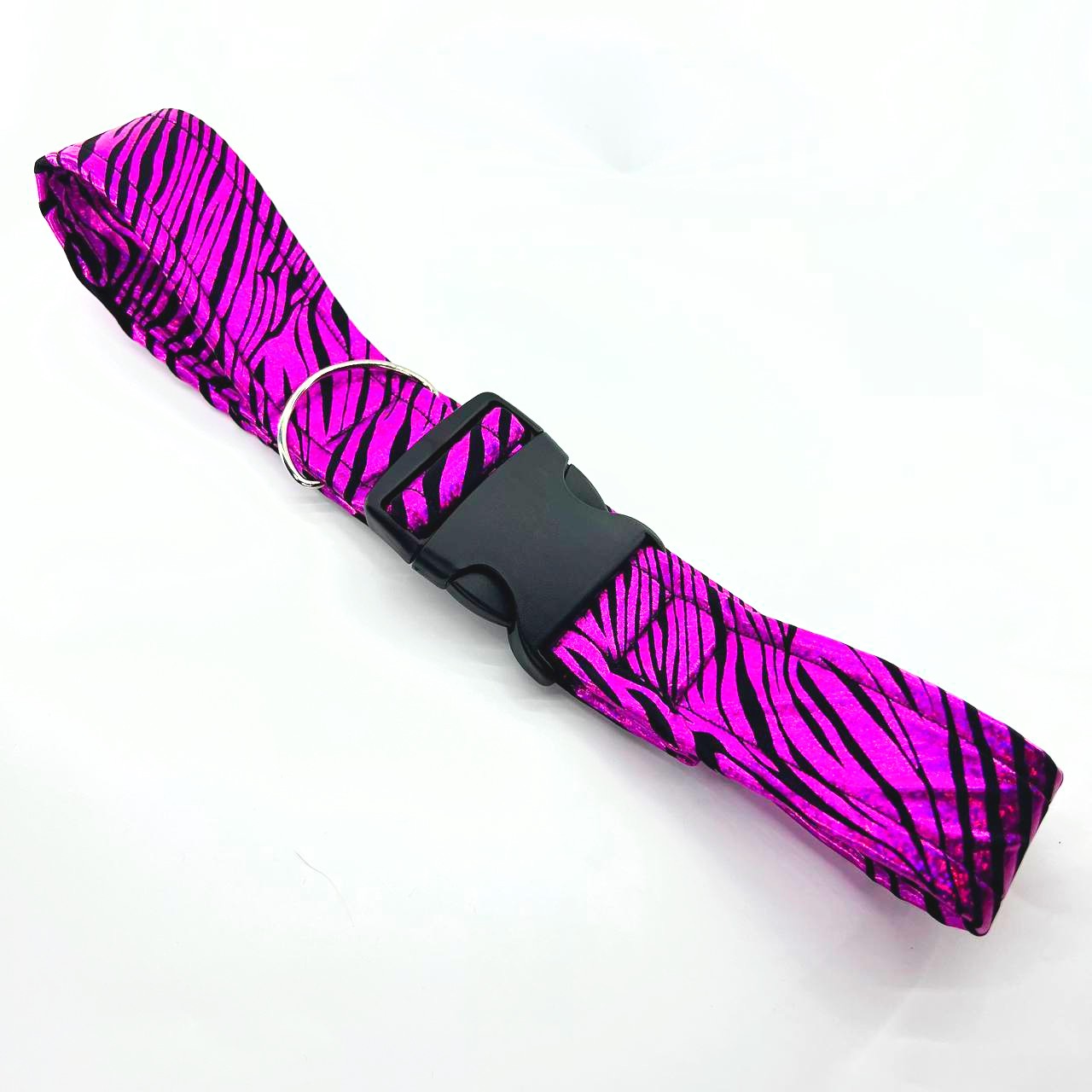 Shiny Pink Tiger Stripes Fursuit Collar