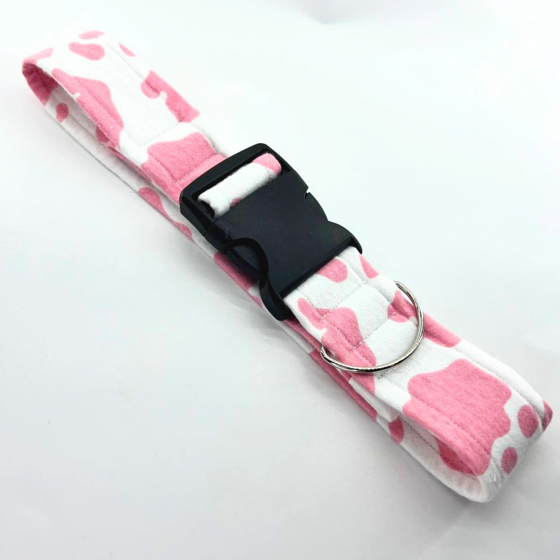 Pink Cowprint Fursuit Collar
