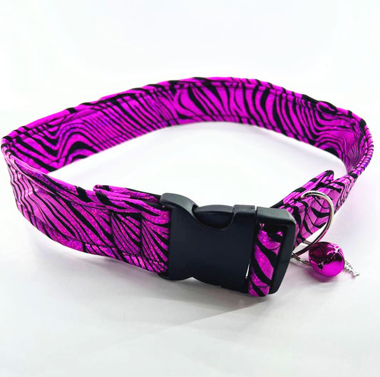 Shiny Pink Tiger Stripes Fursuit Collar